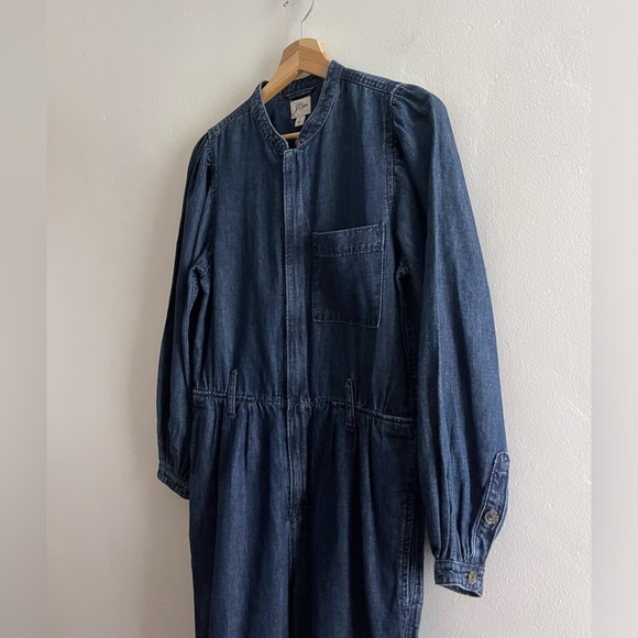 J. Crew Size 2 Puff-Sleeve Denim Jumpsuit, *Missing Belt - Picture 5 of 16